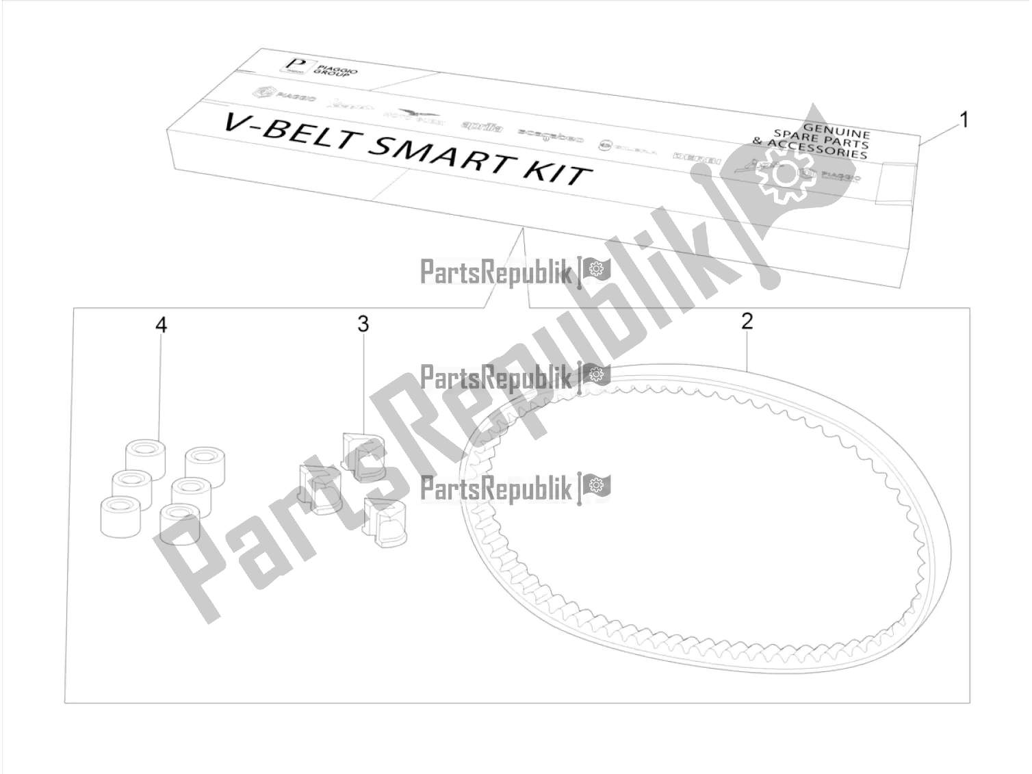 All parts for the Komplett Szerviz Készlet of the Aprilia SR 50 R 2018