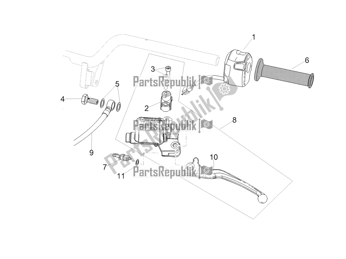 All parts for the Rear Master Cylinder of the Aprilia SR 50 R 2018