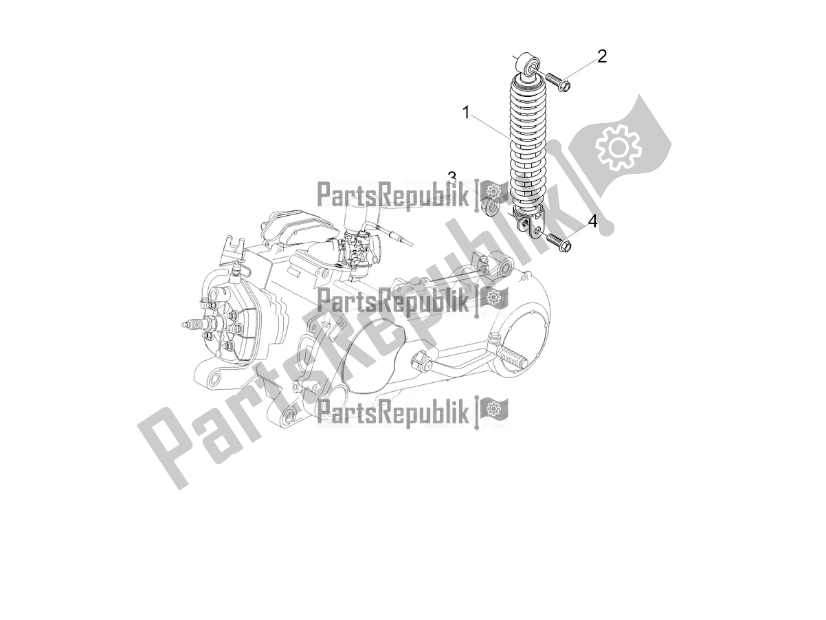 All parts for the Shock Absorber of the Aprilia SR 50 R 2018