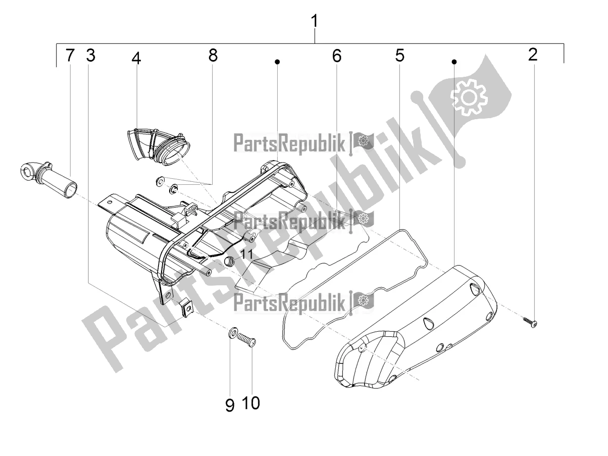 Alle onderdelen voor de Luchtfilterhuis van de Aprilia SR 50 R 2019