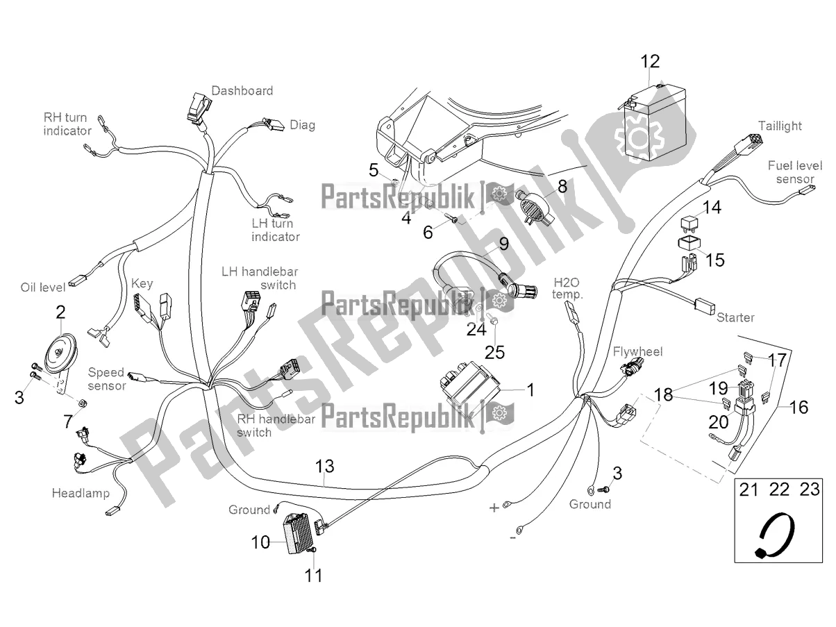 Toutes les pièces pour le Système électrique Central du Aprilia SR 50 R 2019