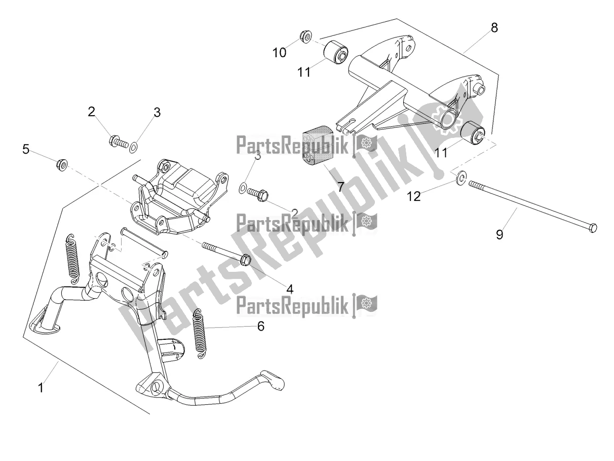 Todas las partes para Soporte Central de Aprilia SR 50 R 2019