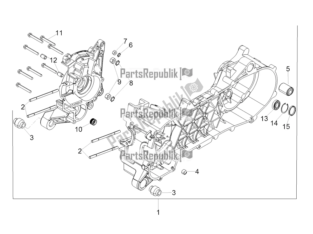 All parts for the Crankcases I of the Aprilia SR 50 R 2019