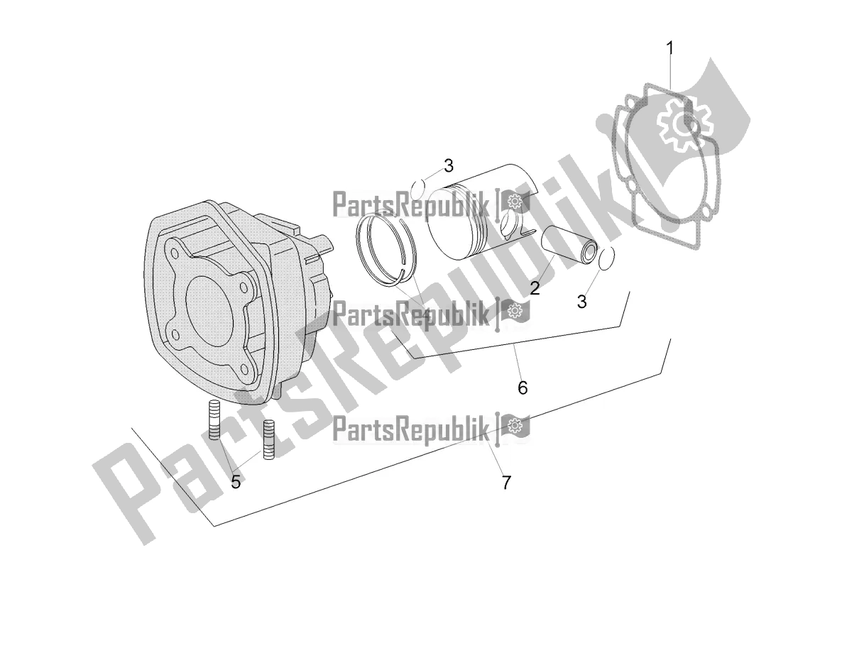 All parts for the Cylinder - Piston of the Aprilia SR 50 R 2019