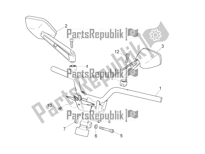 All parts for the Handlebar - Controls of the Aprilia SR 50 R 2019