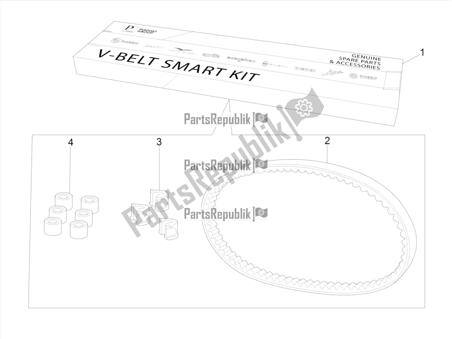 Tutte le parti per il Komplett Szerviz Készlet del Aprilia SR 50 R 2019