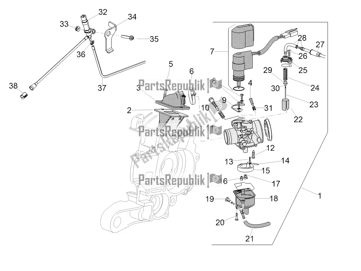 All parts for the Carburettor of the Aprilia SR 50 R 2020