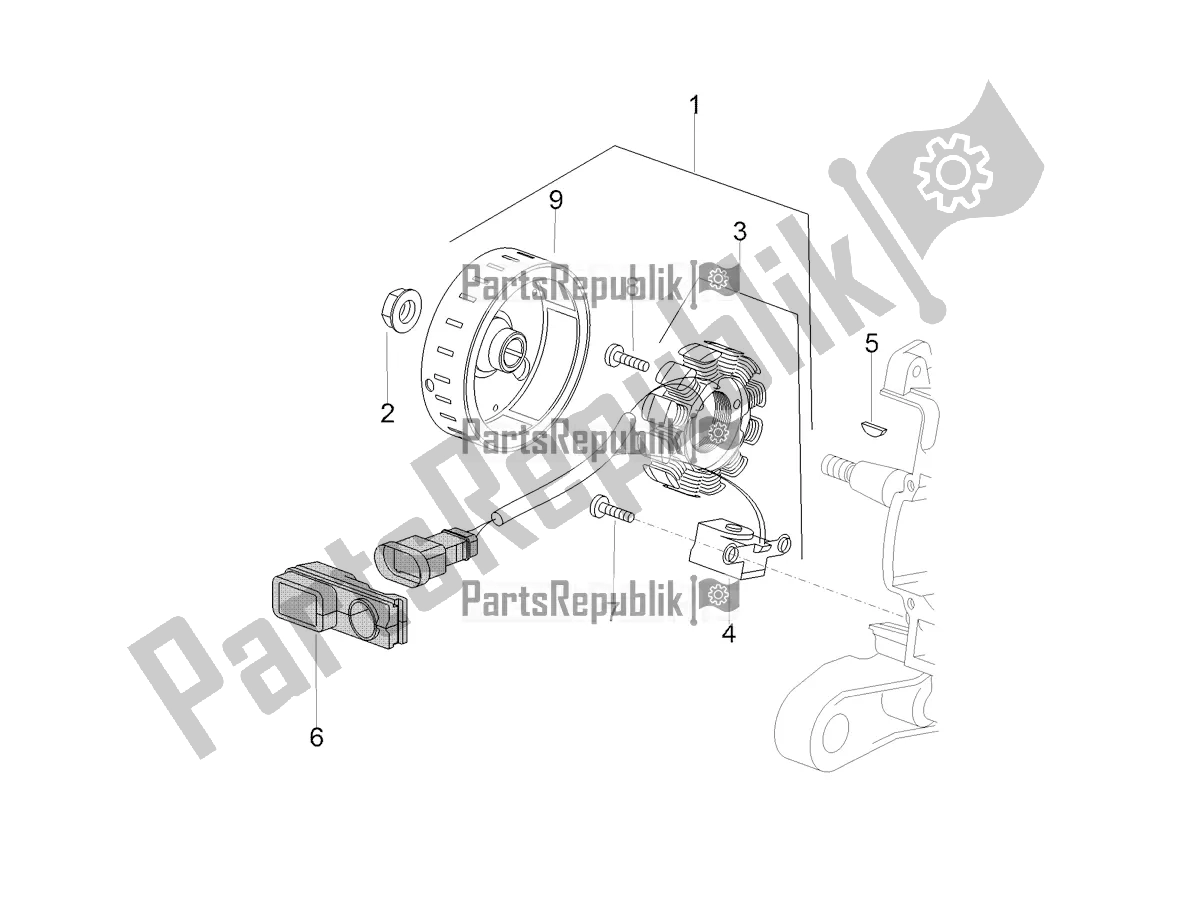 Alle onderdelen voor de Cdi Magneto Montage / Ontstekingsunit van de Aprilia SR 50 R 2020