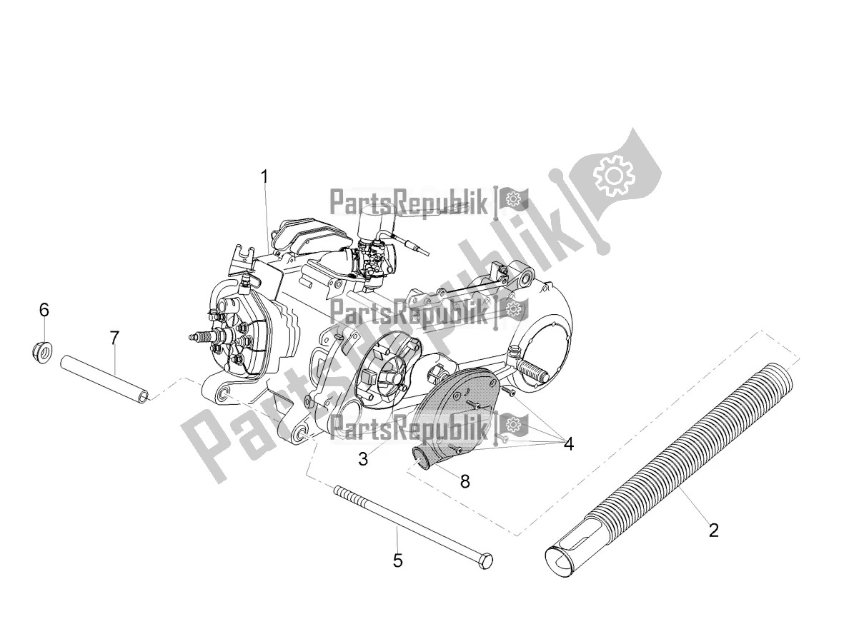 All parts for the Engine-completing Part-lever of the Aprilia SR 50 R 2020