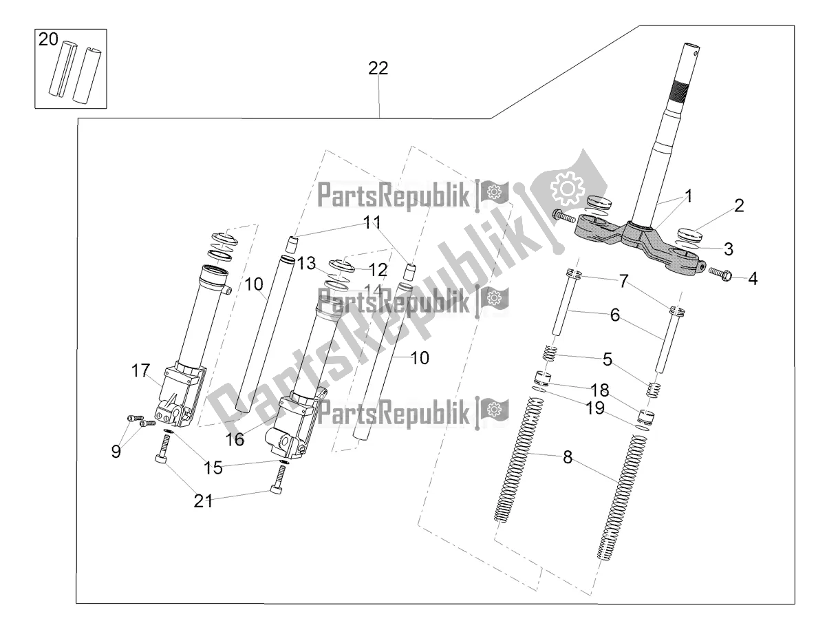 Alle Teile für das Vordergabel Kaifa des Aprilia SR 50 R 2020