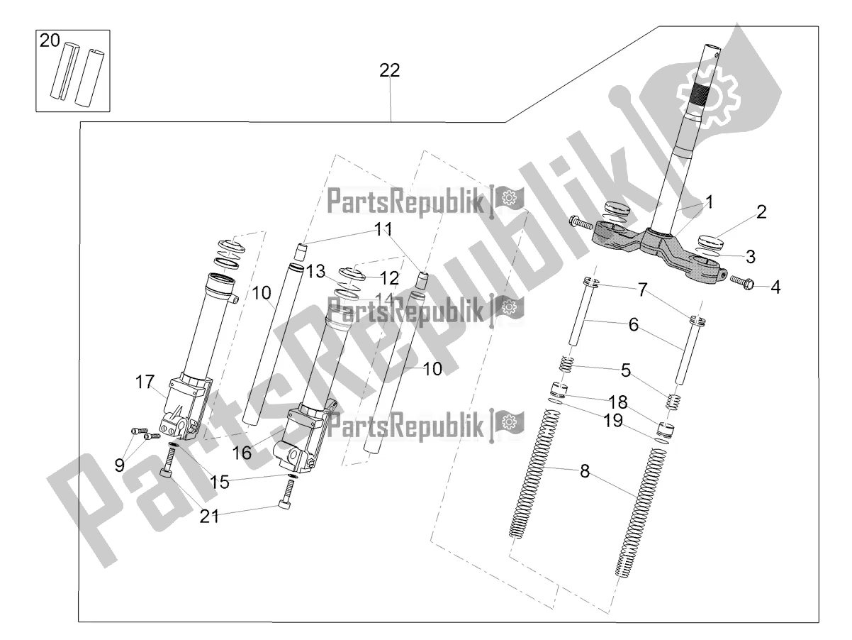 Wszystkie części do Przedni Widelec Kaifa Aprilia SR 50 R 2020