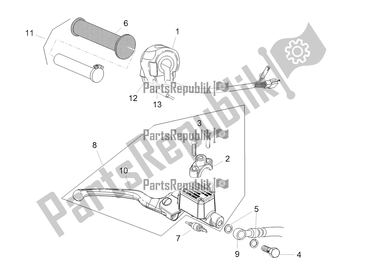 All parts for the Front Master Cilinder of the Aprilia SR 50 R 2020