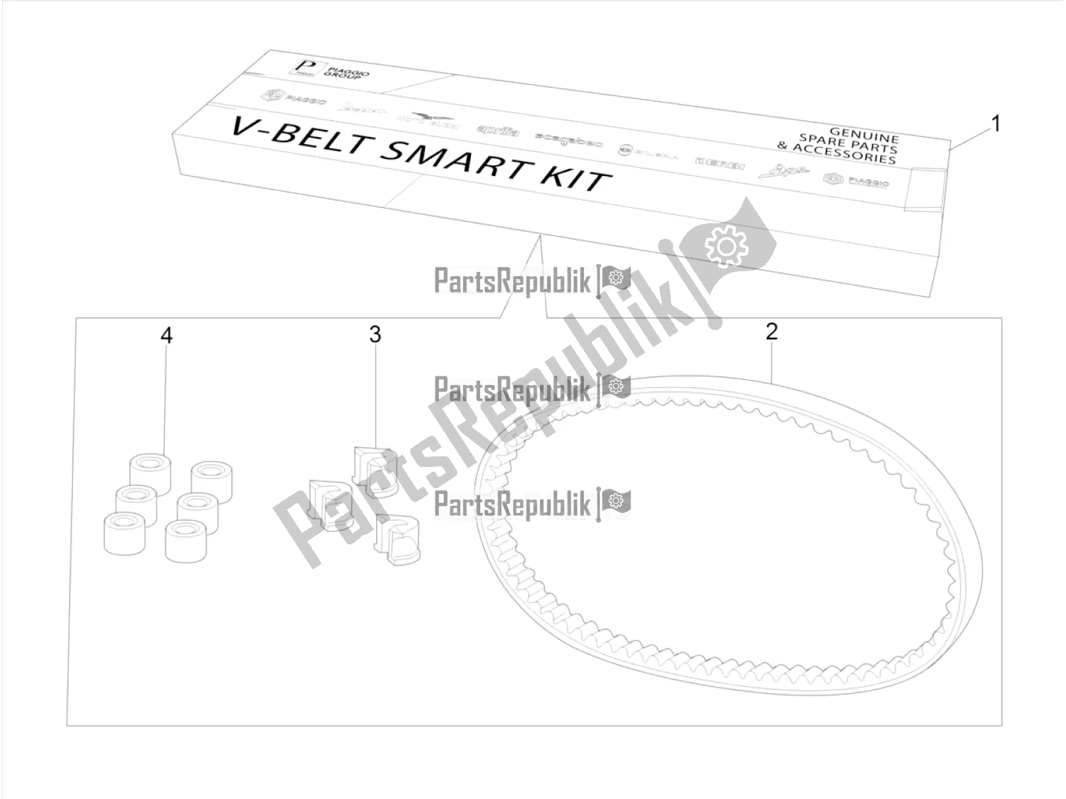 All parts for the Komplett Szerviz Készlet of the Aprilia SR 50 R 2020