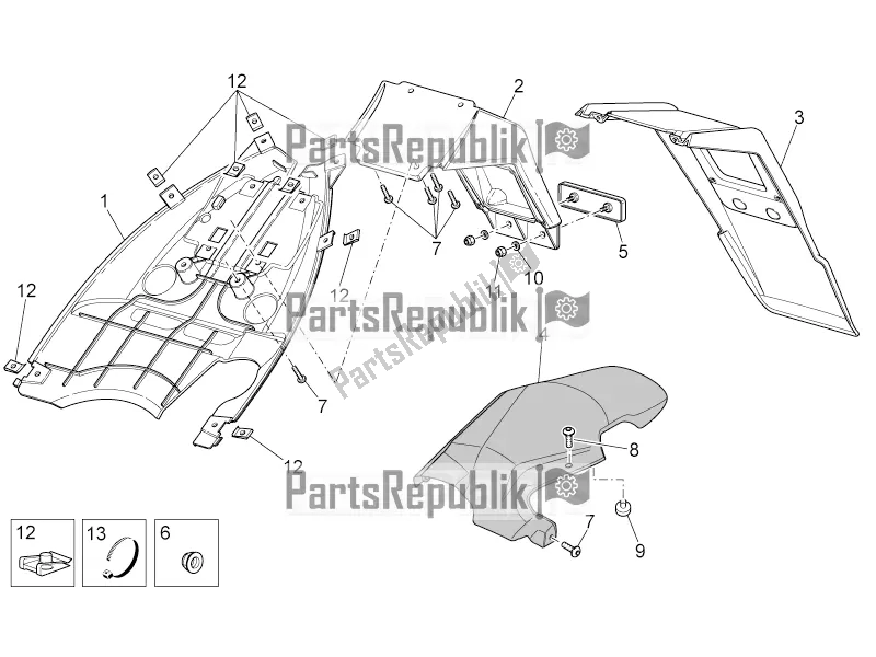 Toutes les pièces pour le Garde-boue Arrière du Aprilia SR 50 R 2020