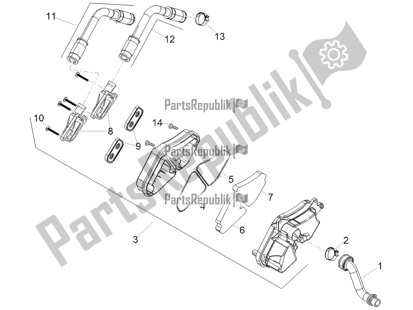 All parts for the Secondary Air of the Aprilia SR 50 R 2020