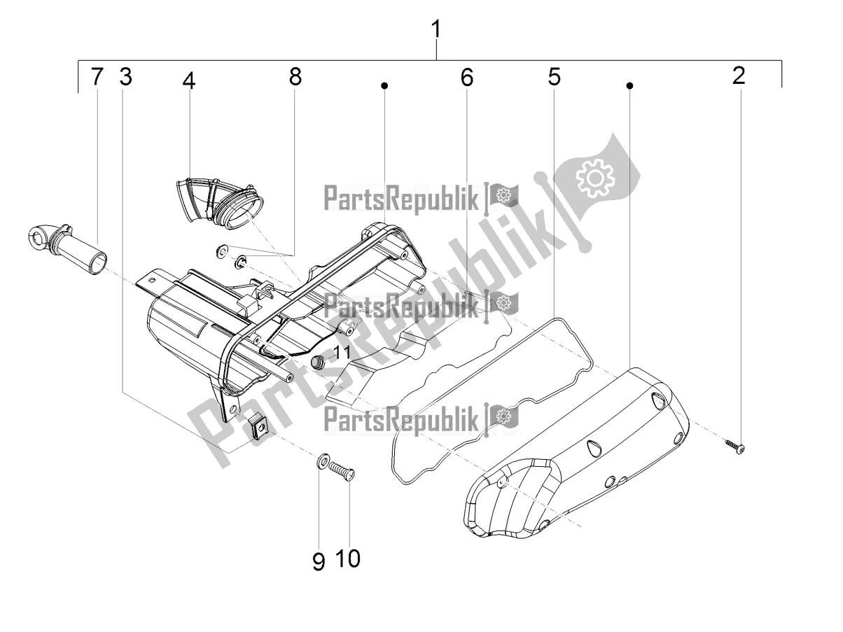 All parts for the Air Box of the Aprilia SR 50 R 2021