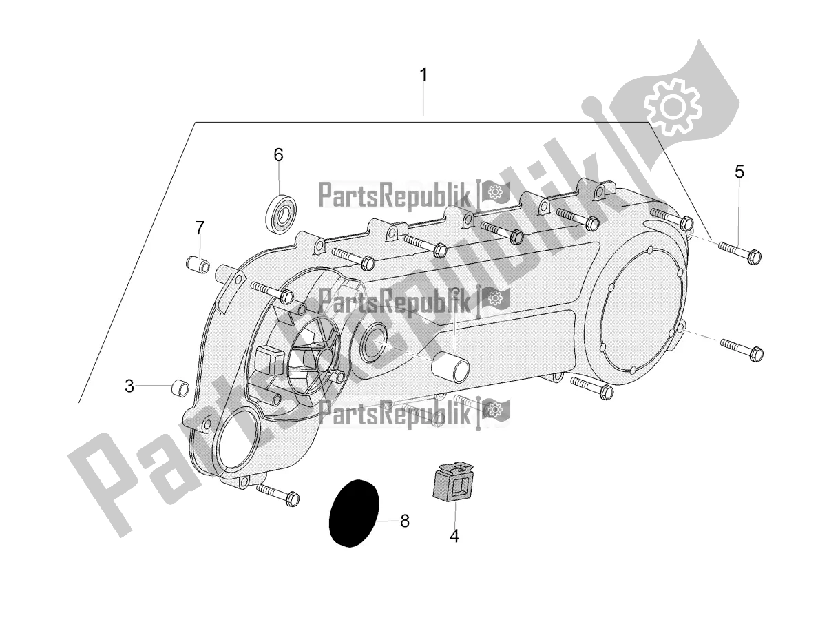 All parts for the Clutch Cover of the Aprilia SR 50 R 2021