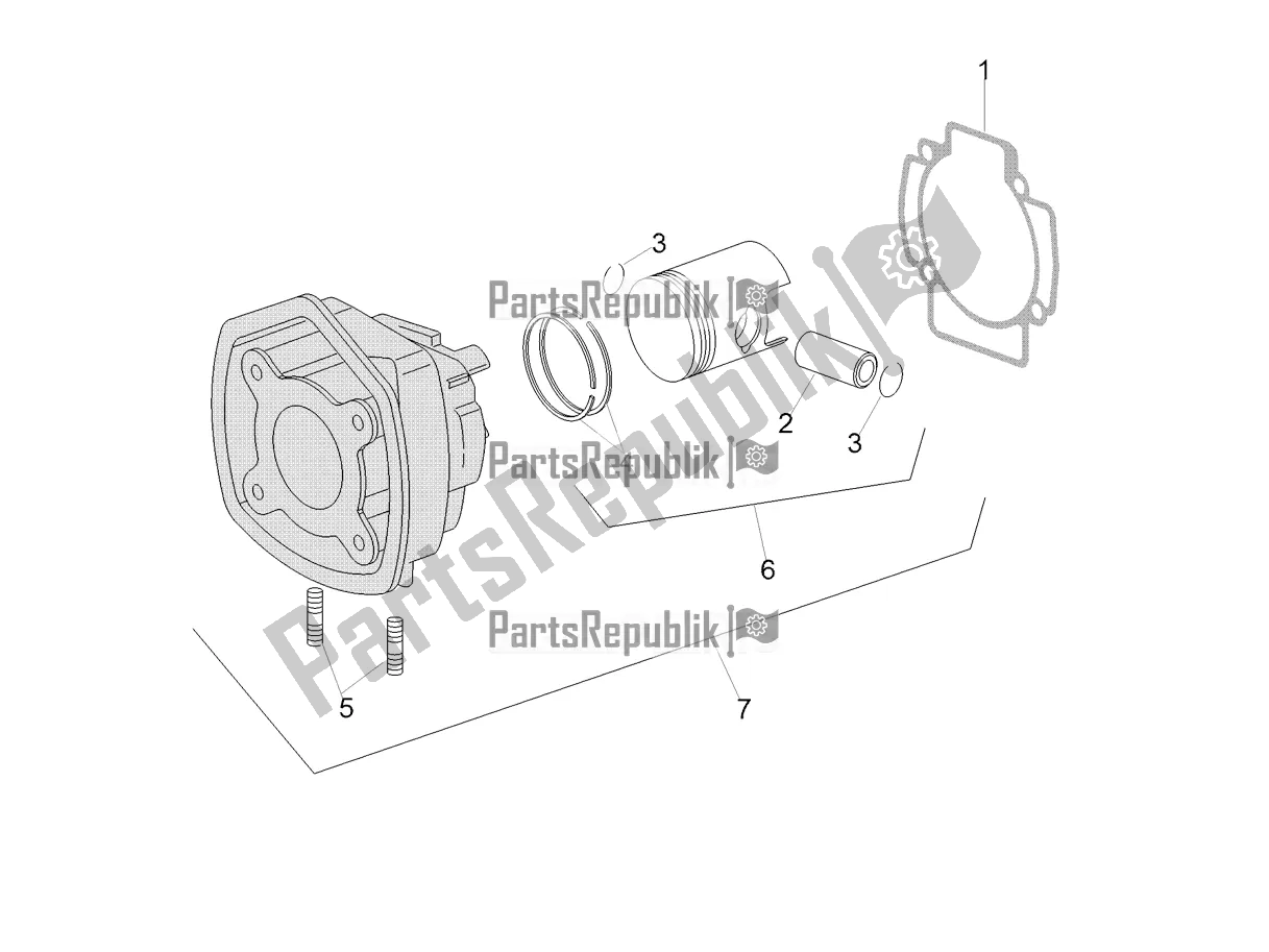 All parts for the Cylinder - Piston of the Aprilia SR 50 R 2021