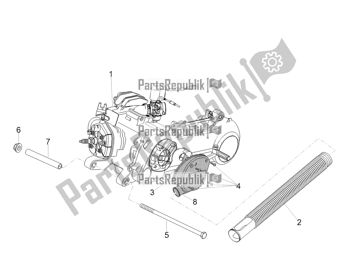 All parts for the Engine-completing Part-lever of the Aprilia SR 50 R 2021