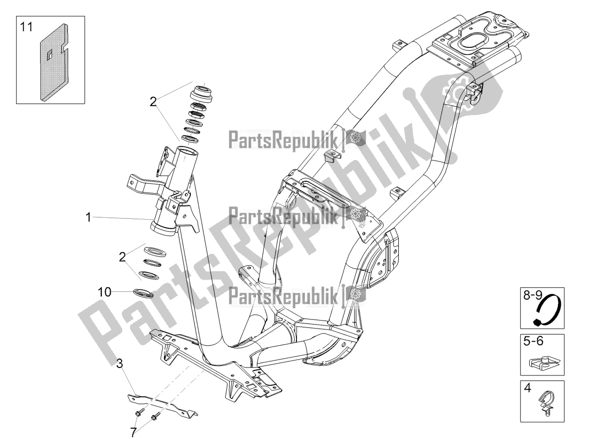 Tutte le parti per il Telaio del Aprilia SR 50 R 2021