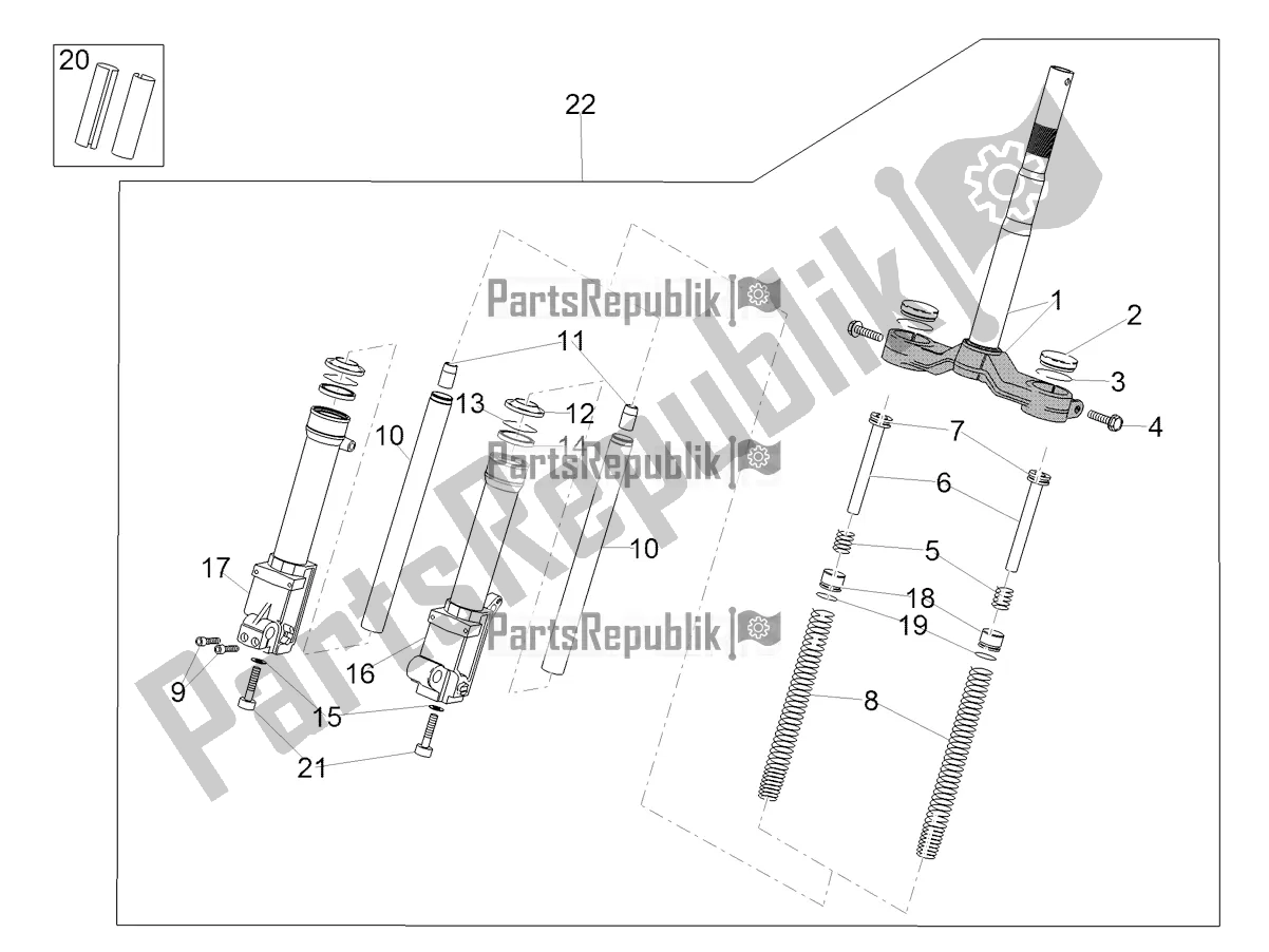 Toutes les pièces pour le Fourche Avant Kaifa du Aprilia SR 50 R 2021