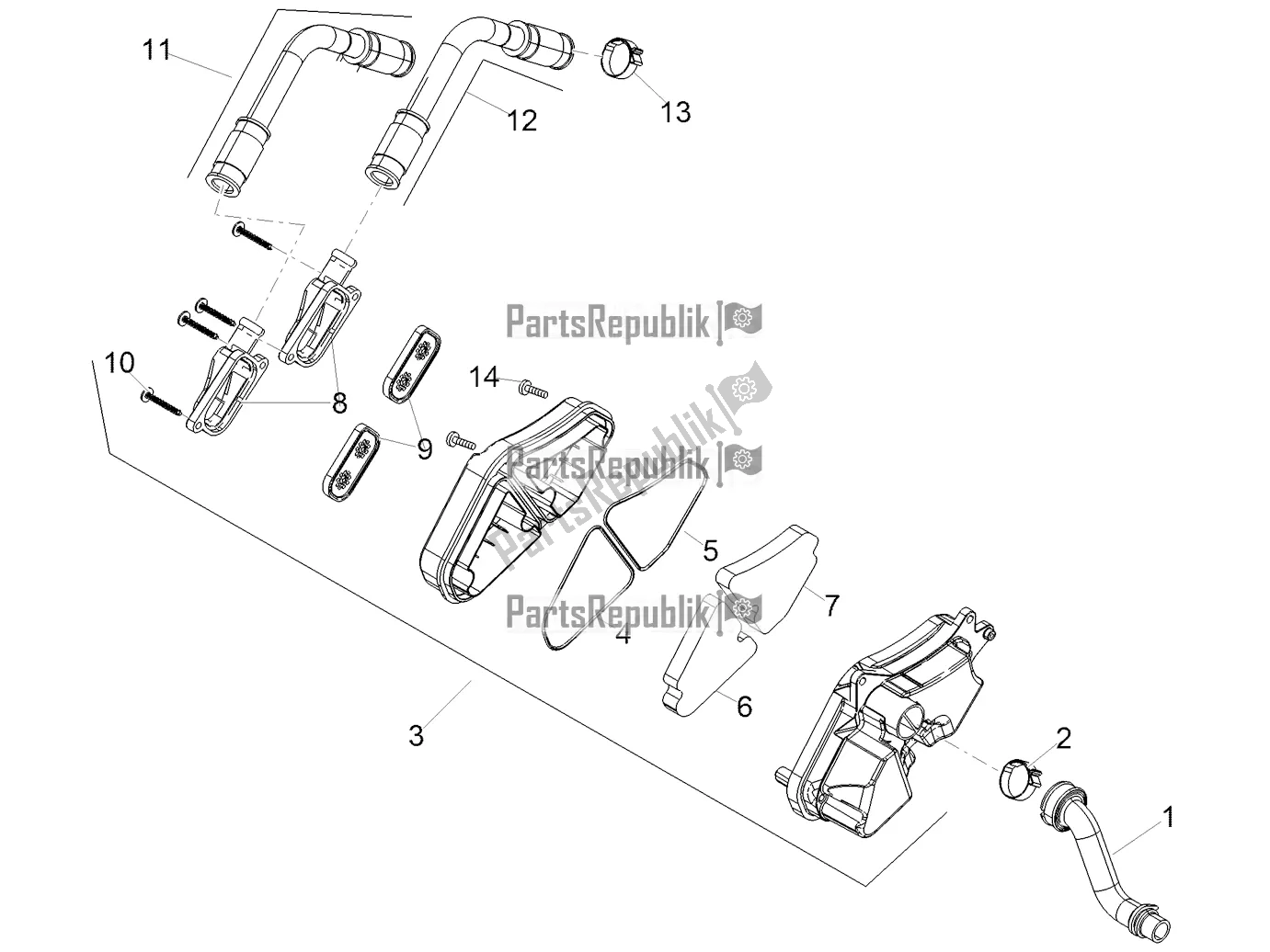 All parts for the Secondary Air of the Aprilia SR 50 R 2021