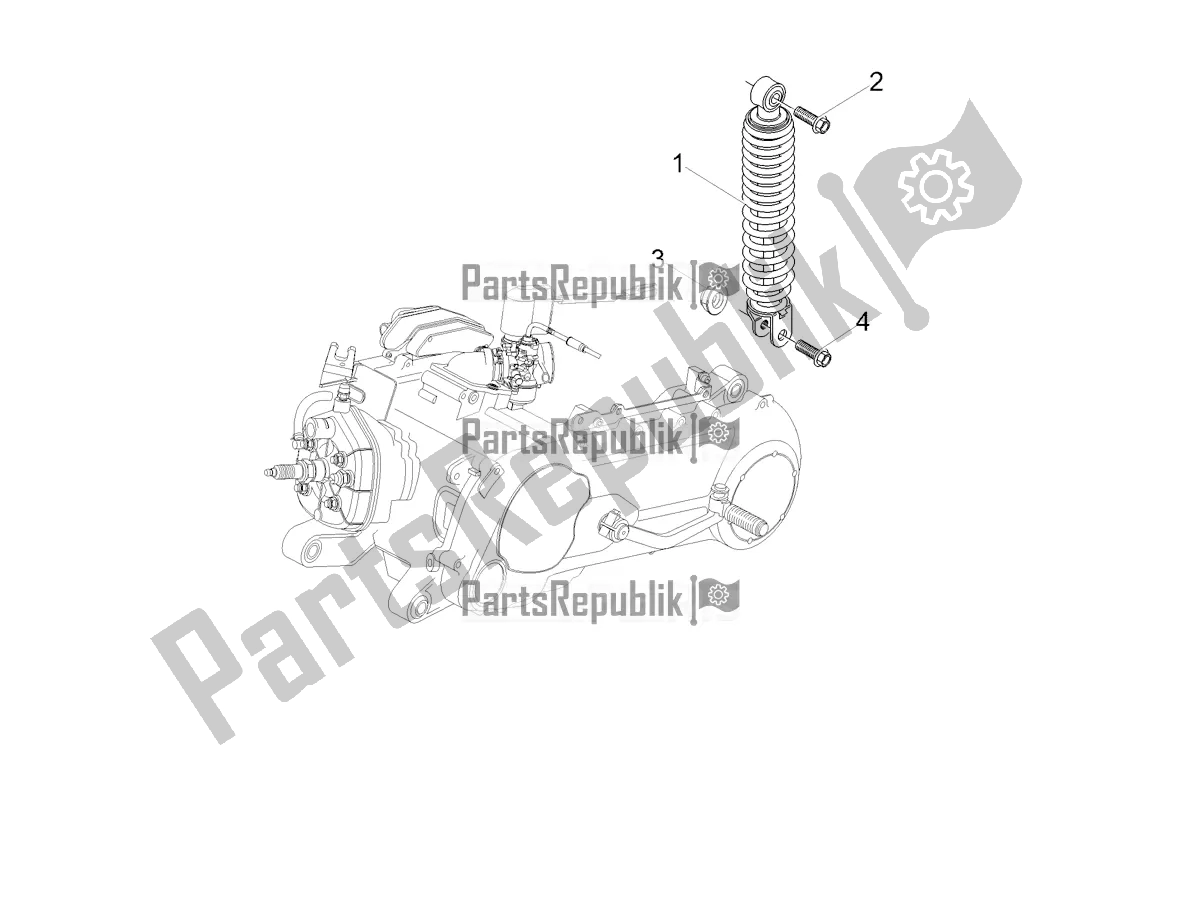 All parts for the Shock Absorber of the Aprilia SR 50 R 2021