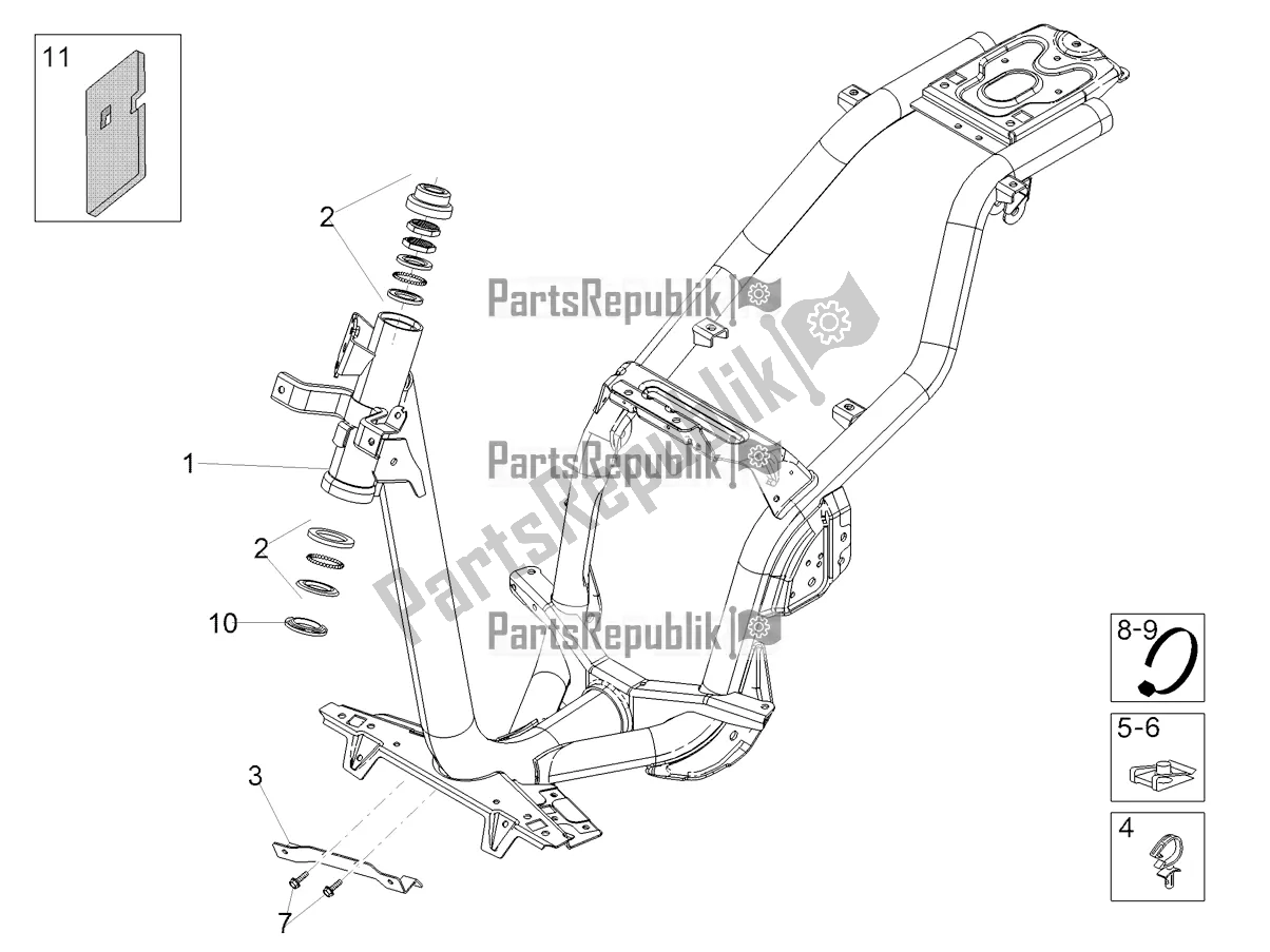 Tutte le parti per il Telaio del Aprilia SR 50 R 2022