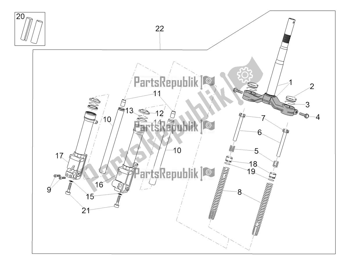 Wszystkie części do Przedni Widelec Kaifa Aprilia SR 50 R 2022