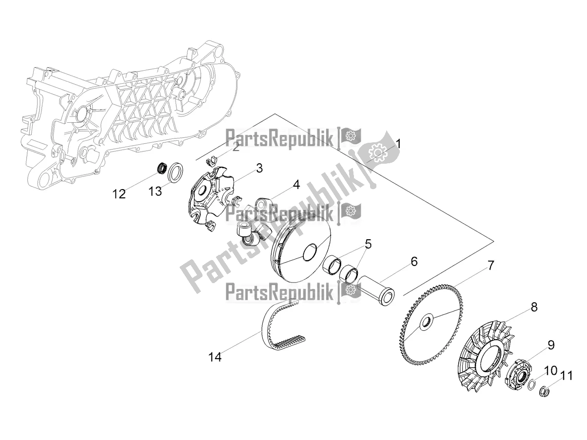 Toutes les pièces pour le Ensemble Demi-poulie, Entraînement du Aprilia SR 50 R 2022