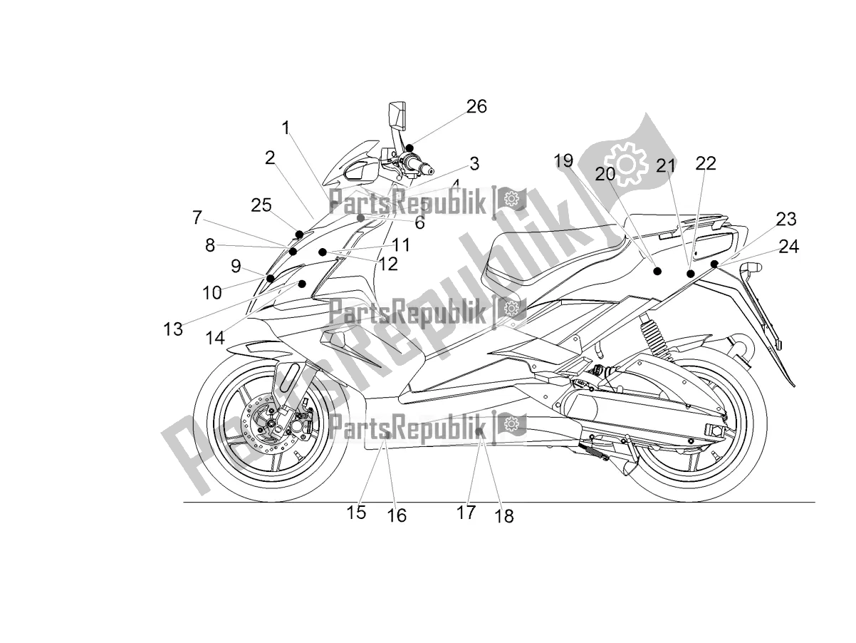 All parts for the Decal of the Aprilia SR 50 R Replica 2019