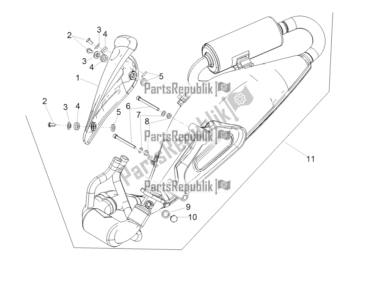 All parts for the Exhaust Pipe of the Aprilia SR 50 R Replica 2019