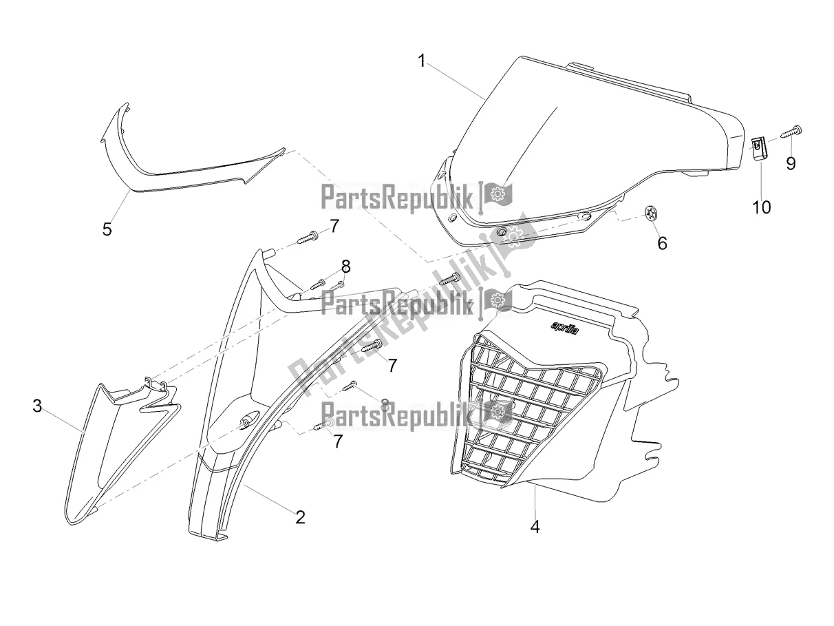 Tutte le parti per il Carenatura Anteriore del Aprilia SR 50 R Replica 2019
