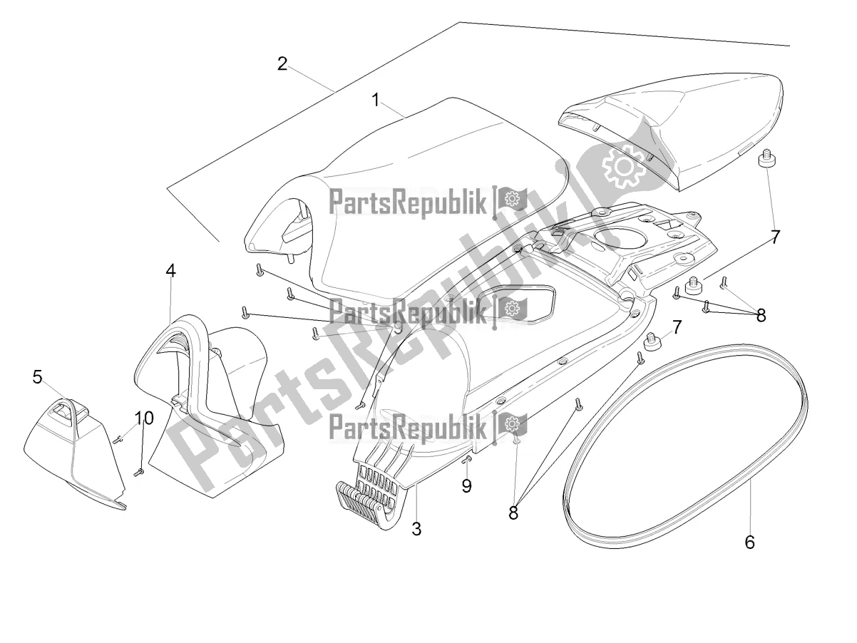 Alle onderdelen voor de Zadel van de Aprilia SR 50 R Replica 2019