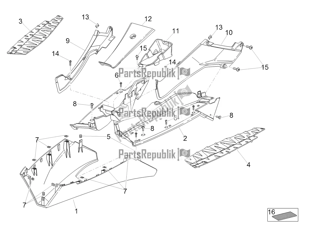 All parts for the Central Body of the Aprilia SR 50 R Replica 2020