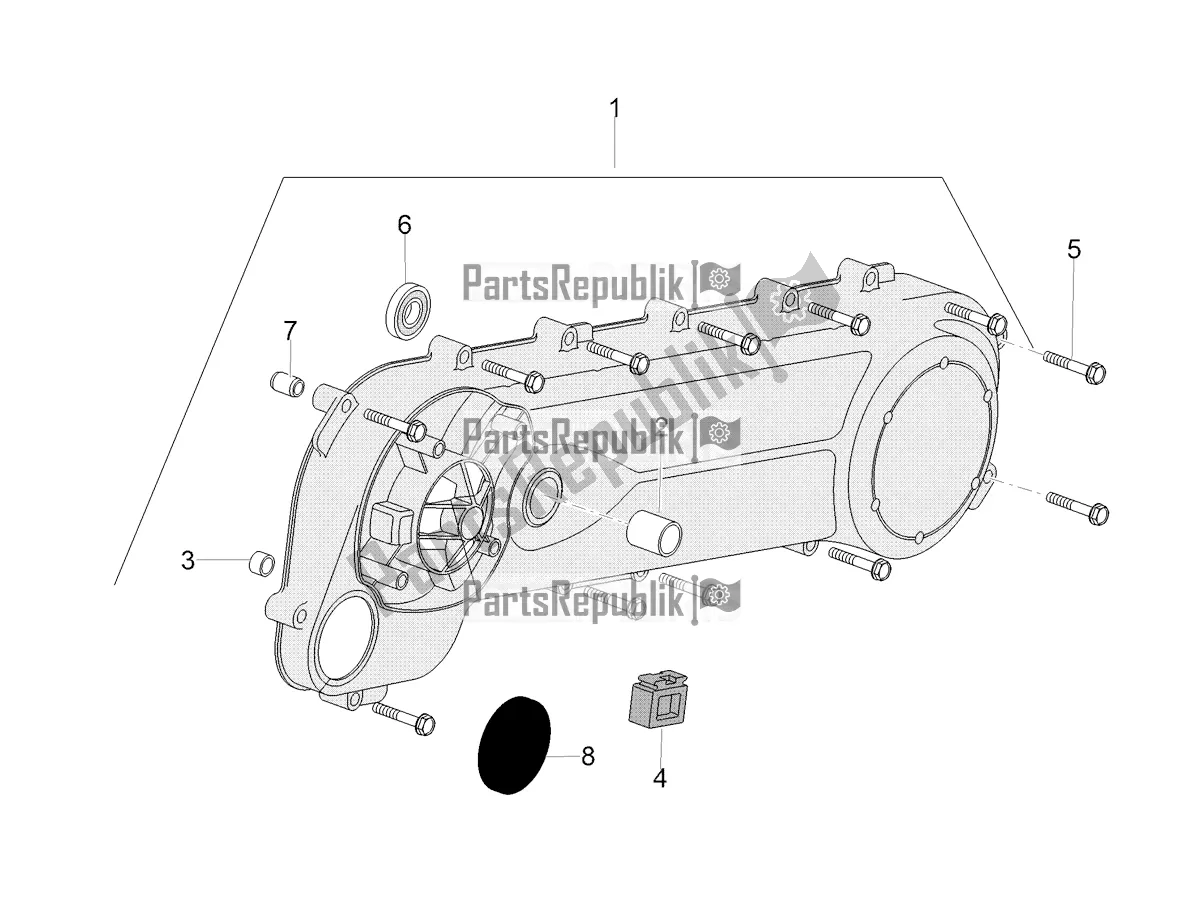 All parts for the Clutch Cover of the Aprilia SR 50 R Replica 2020