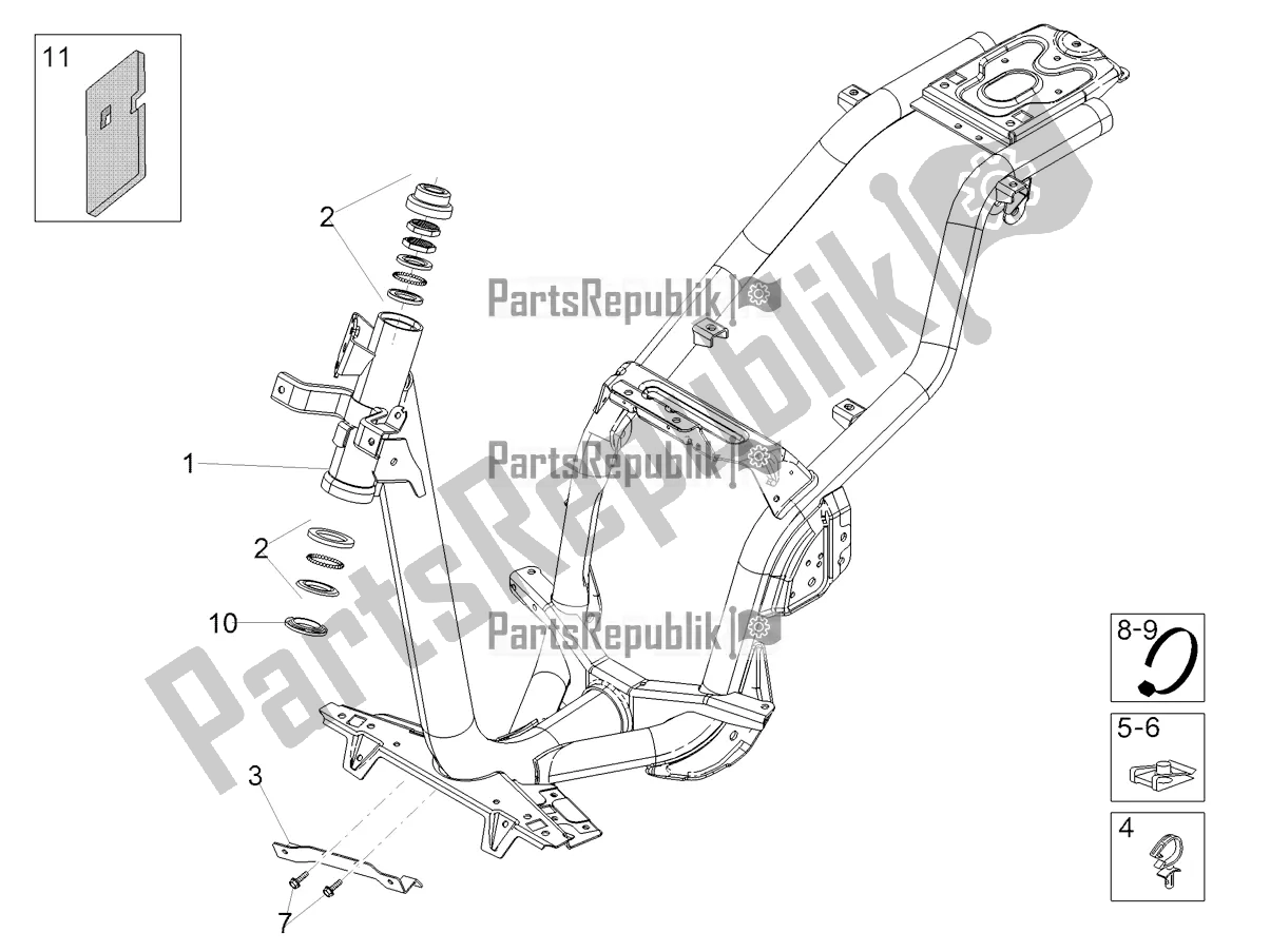 All parts for the Frame of the Aprilia SR 50 R Replica 2020