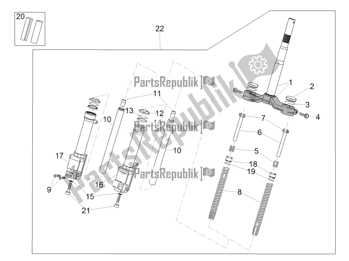 Alle Teile für das Vordergabel Kaifa des Aprilia SR 50 R Replica 2020