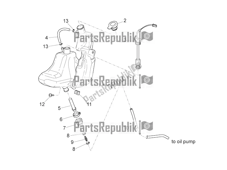 Todas as partes de Mix Oil Tank do Aprilia SR 50 R Replica 2020