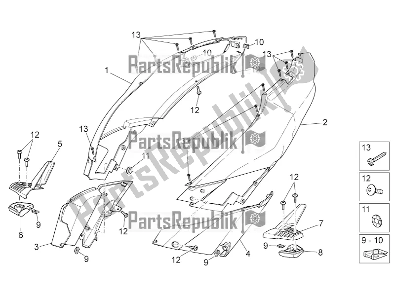 All parts for the Rear Body of the Aprilia SR 50 R Replica 2020