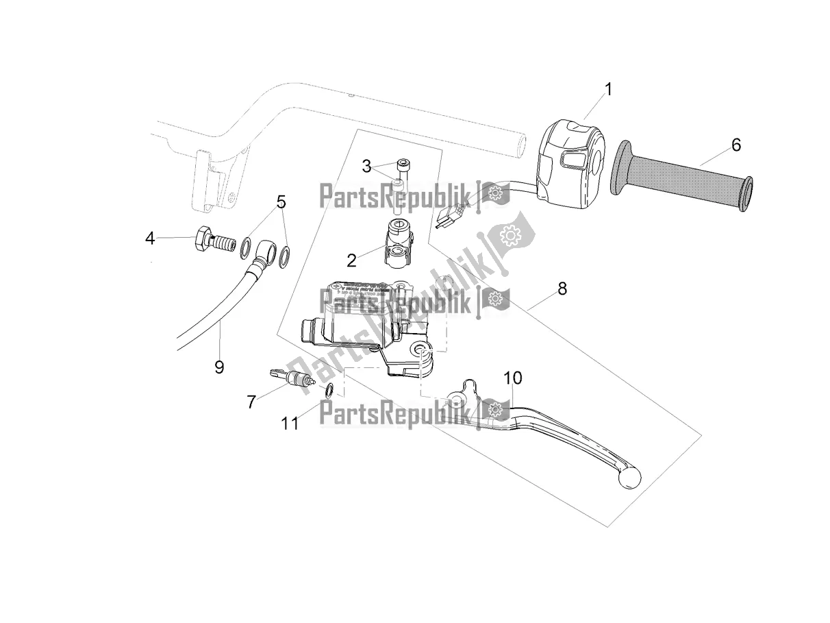 All parts for the Rear Master Cylinder of the Aprilia SR 50 R Replica 2020