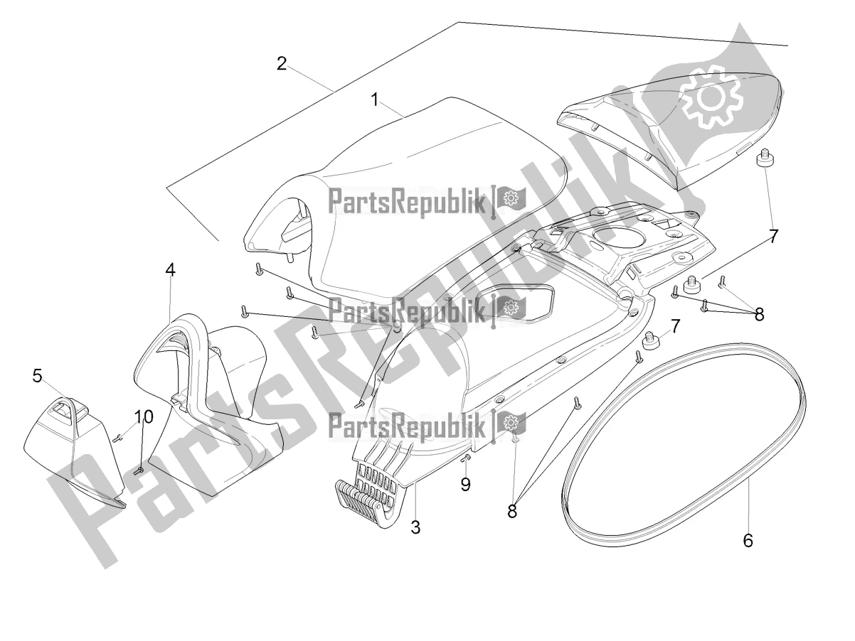 Alle onderdelen voor de Zadel van de Aprilia SR 50 R Replica 2020