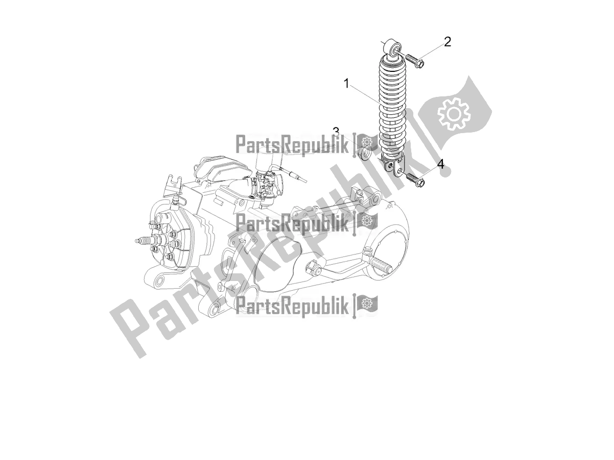 All parts for the Shock Absorber of the Aprilia SR 50 R Replica 2020