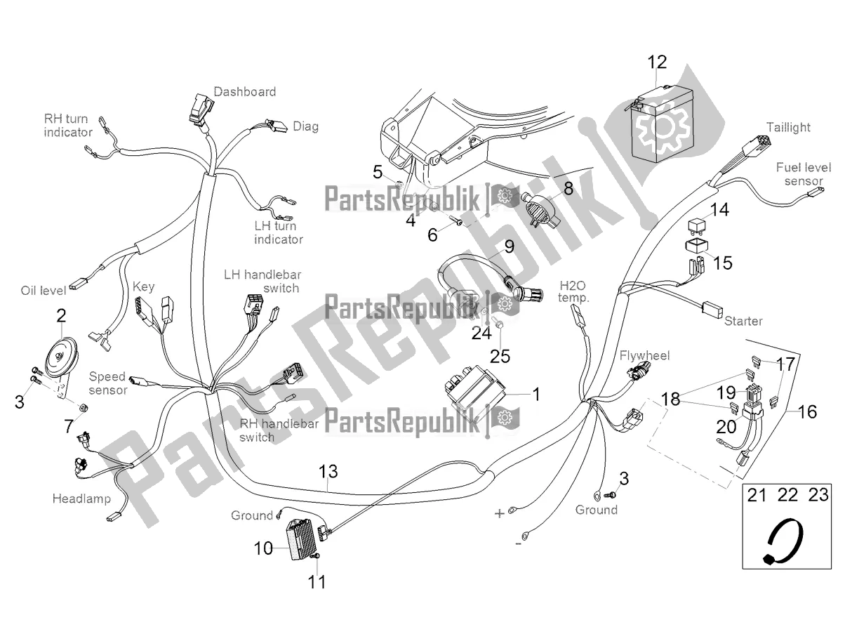 Tutte le parti per il Impianto Elettrico Centrale del Aprilia SR 50 R Replica 2021