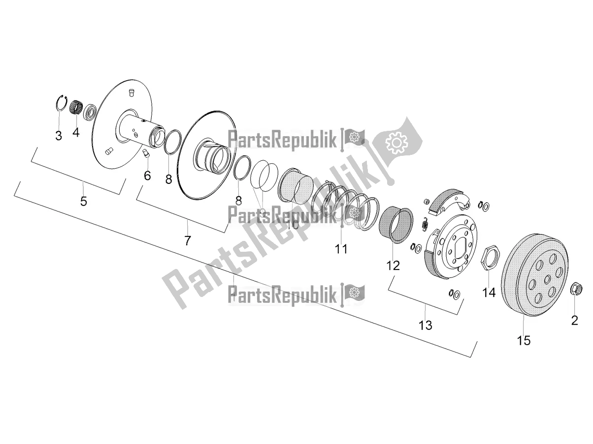 All parts for the Clutch of the Aprilia SR 50 R Replica 2021