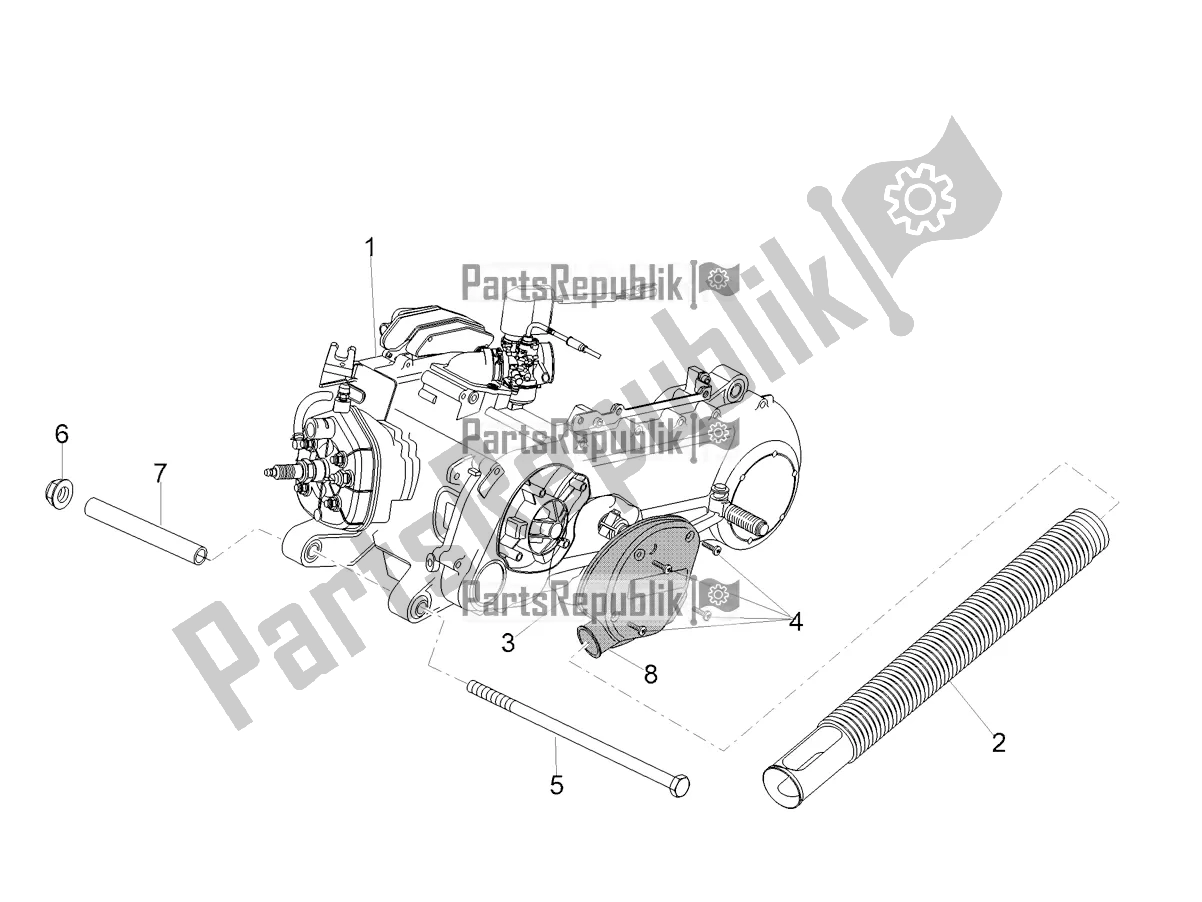 All parts for the Engine-completing Part-lever of the Aprilia SR 50 R Replica 2021