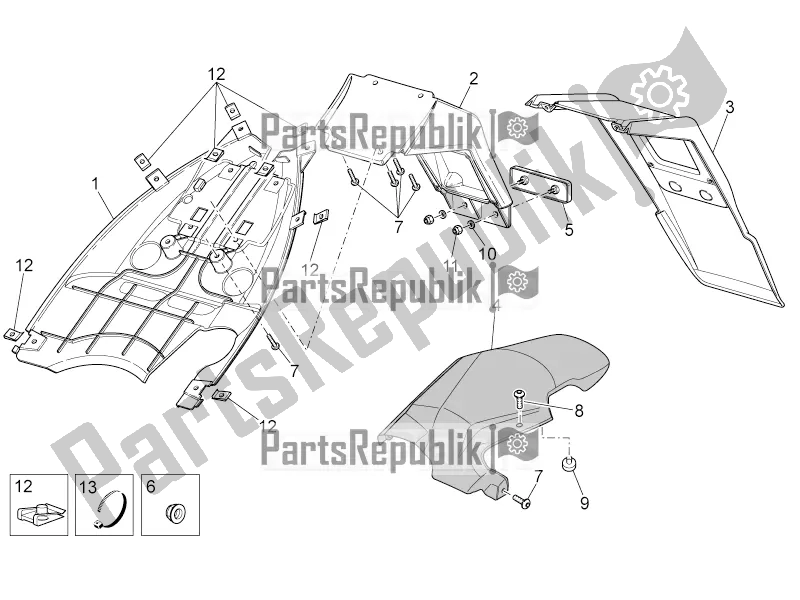 Tutte le parti per il Parafango Posteriore del Aprilia SR 50 R Replica 2021