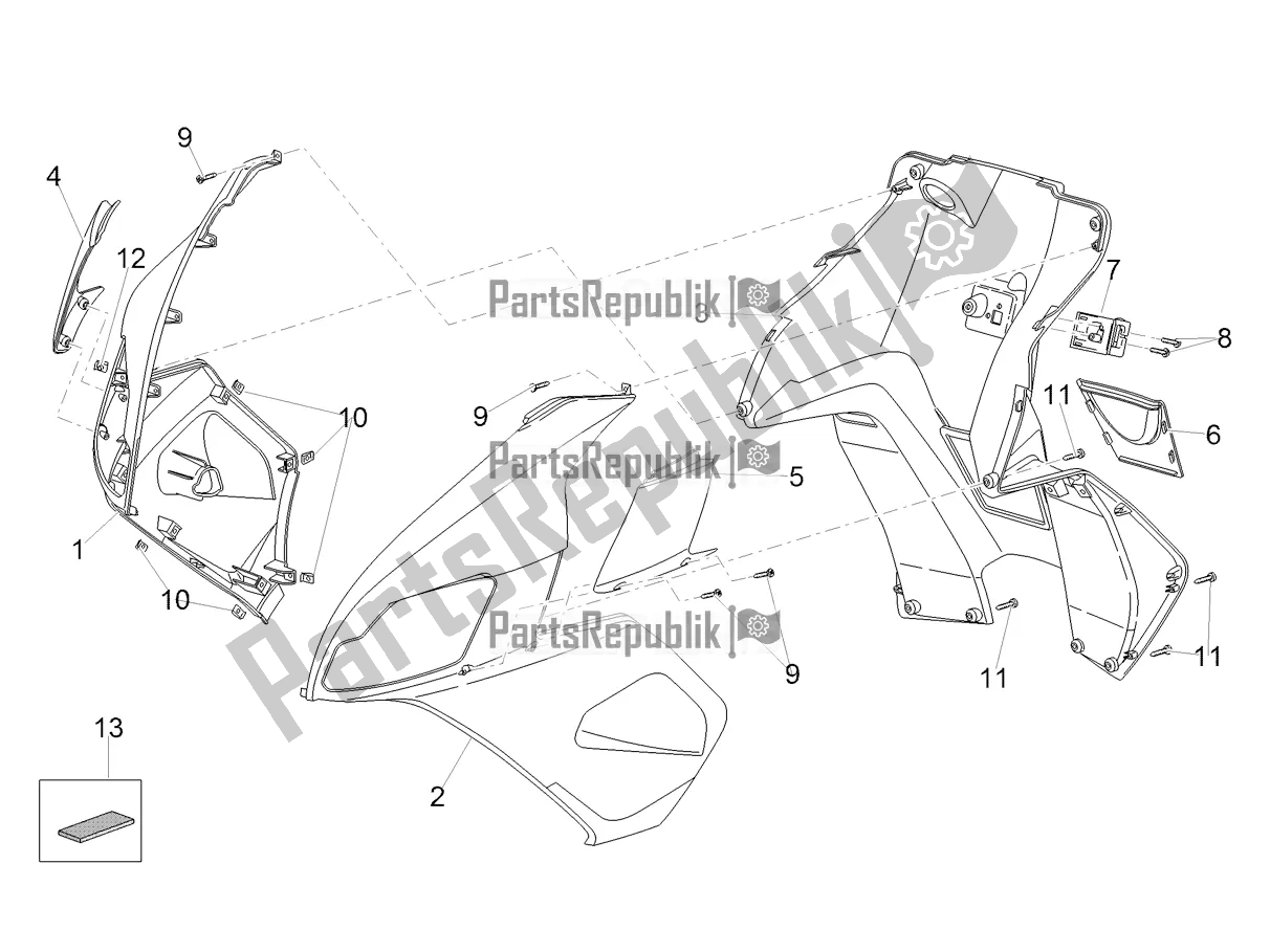 Todas las partes para Carenado Lateral de Aprilia SR 50 R Replica 2021