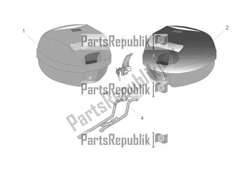 Toutes les pièces pour le Acc. - Top / Valises, Valises Latérales du Aprilia SR 50 Street Ie+carb. Piaggio 2016