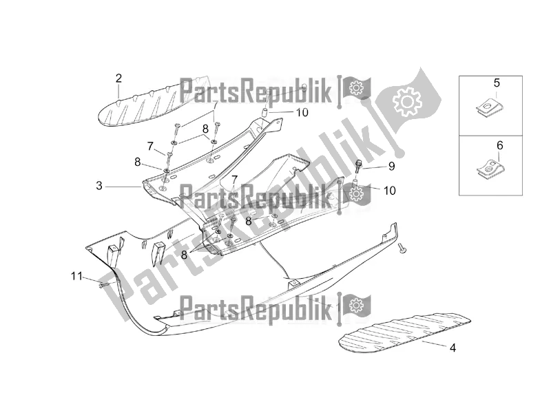 Tutte le parti per il Corpo Centrale Ii del Aprilia SR 50 Street Ie+carb. Piaggio 2016